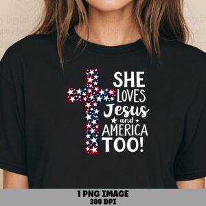 Patriotic Jesus Cross PNG | Sublimation Commercial Use POD