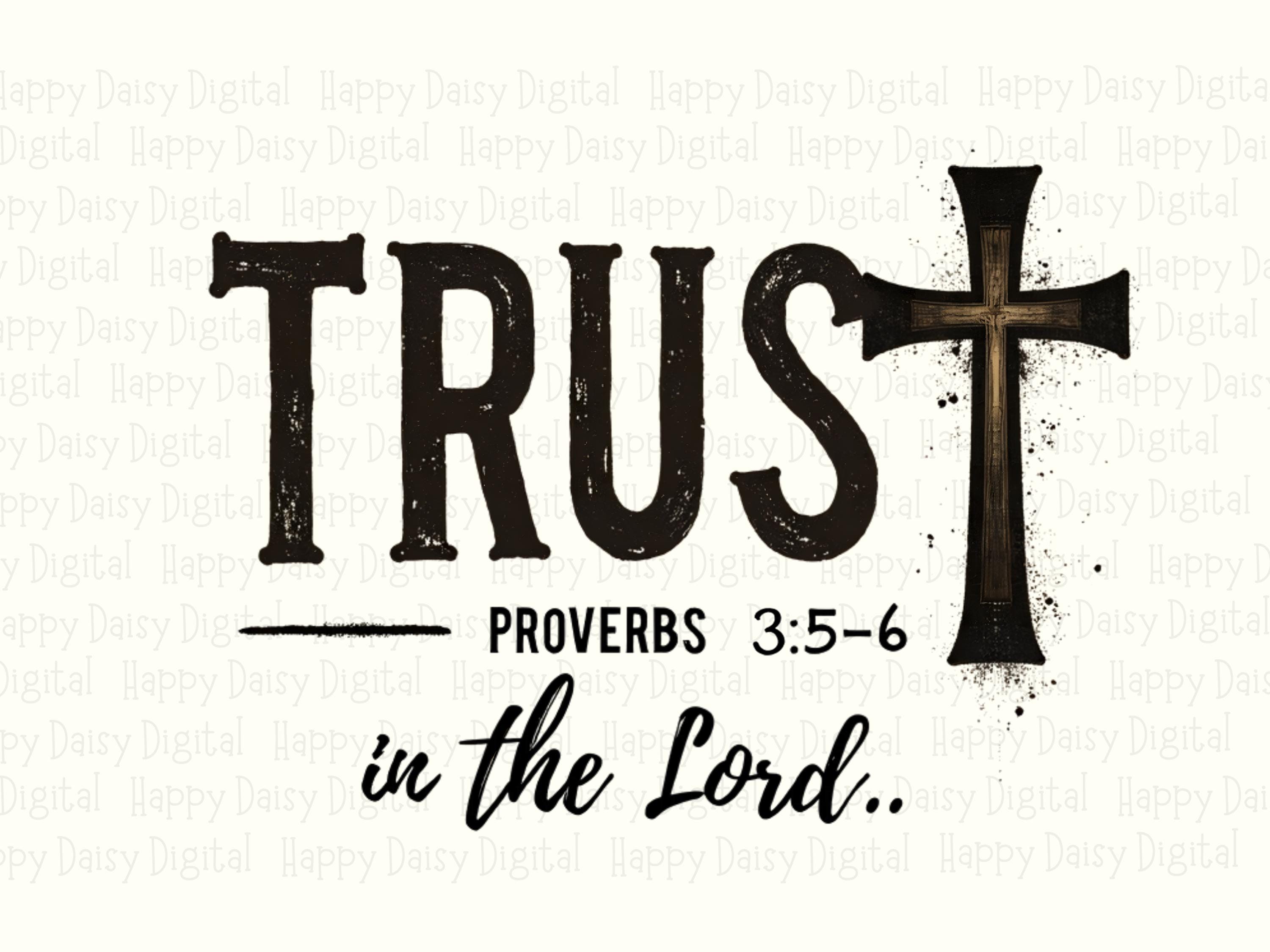 Trust In The Lord Cross PNG | Sublimation Commercial Use POD - Image 2