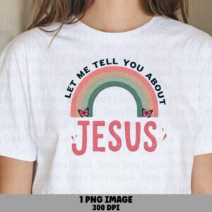 Rainbow Jesus Reveal PNG | Sublimation Commercial Use POD