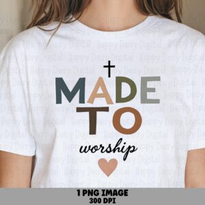 Made To Worship Cross PNG | Sublimation Commercial Use POD