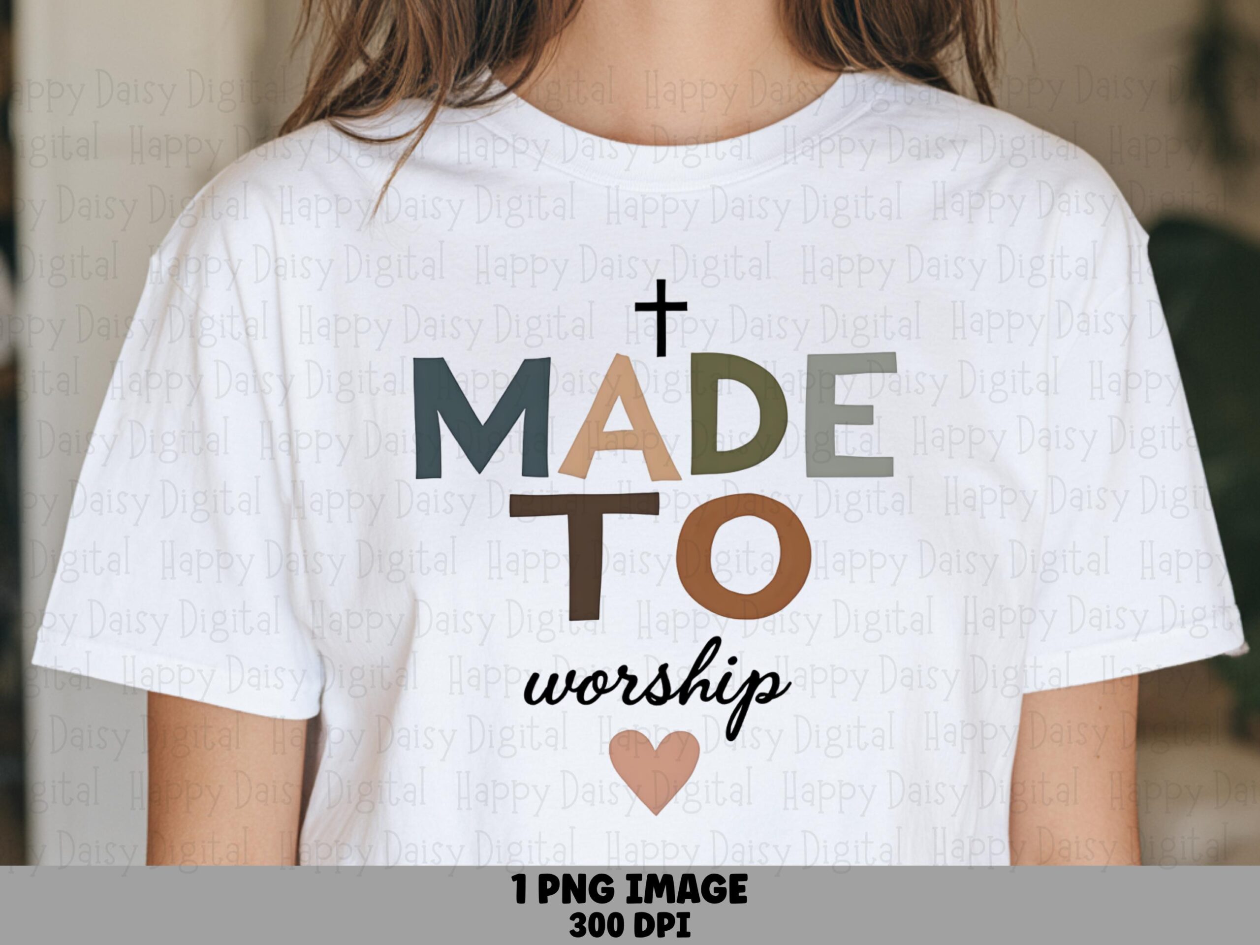 Made To Worship Cross PNG | Sublimation Commercial Use POD