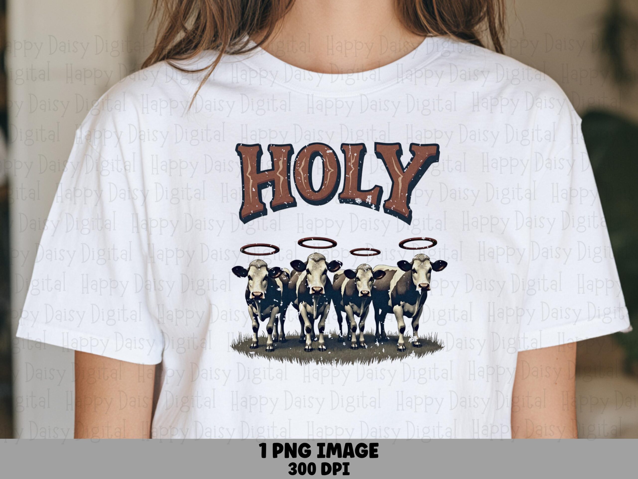 Holy Cow Halos PNG | Sublimation Commercial Use POD