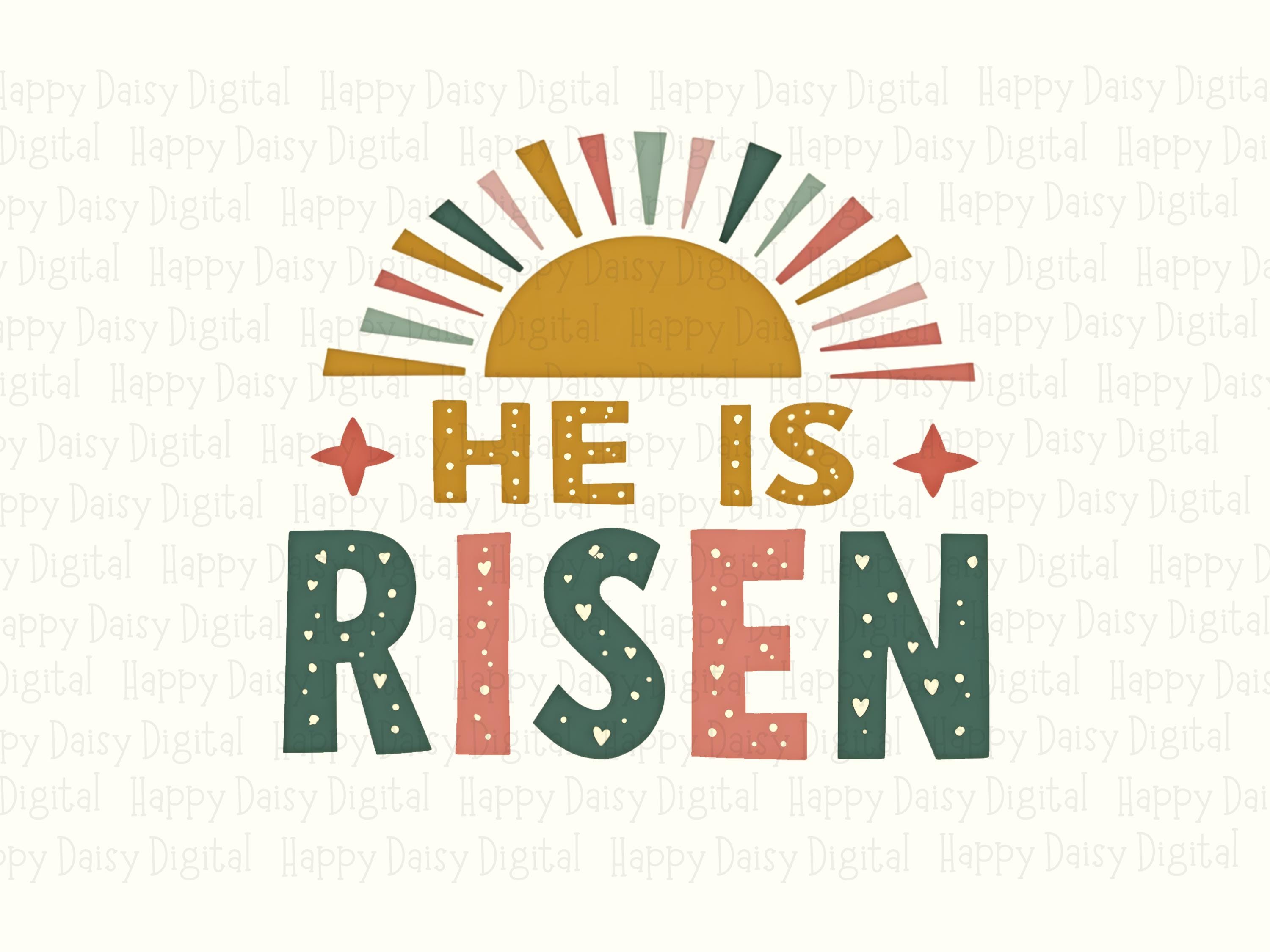 He Is Risen Sunburst 2 PNG | Sublimation Commercial Use POD - Image 2