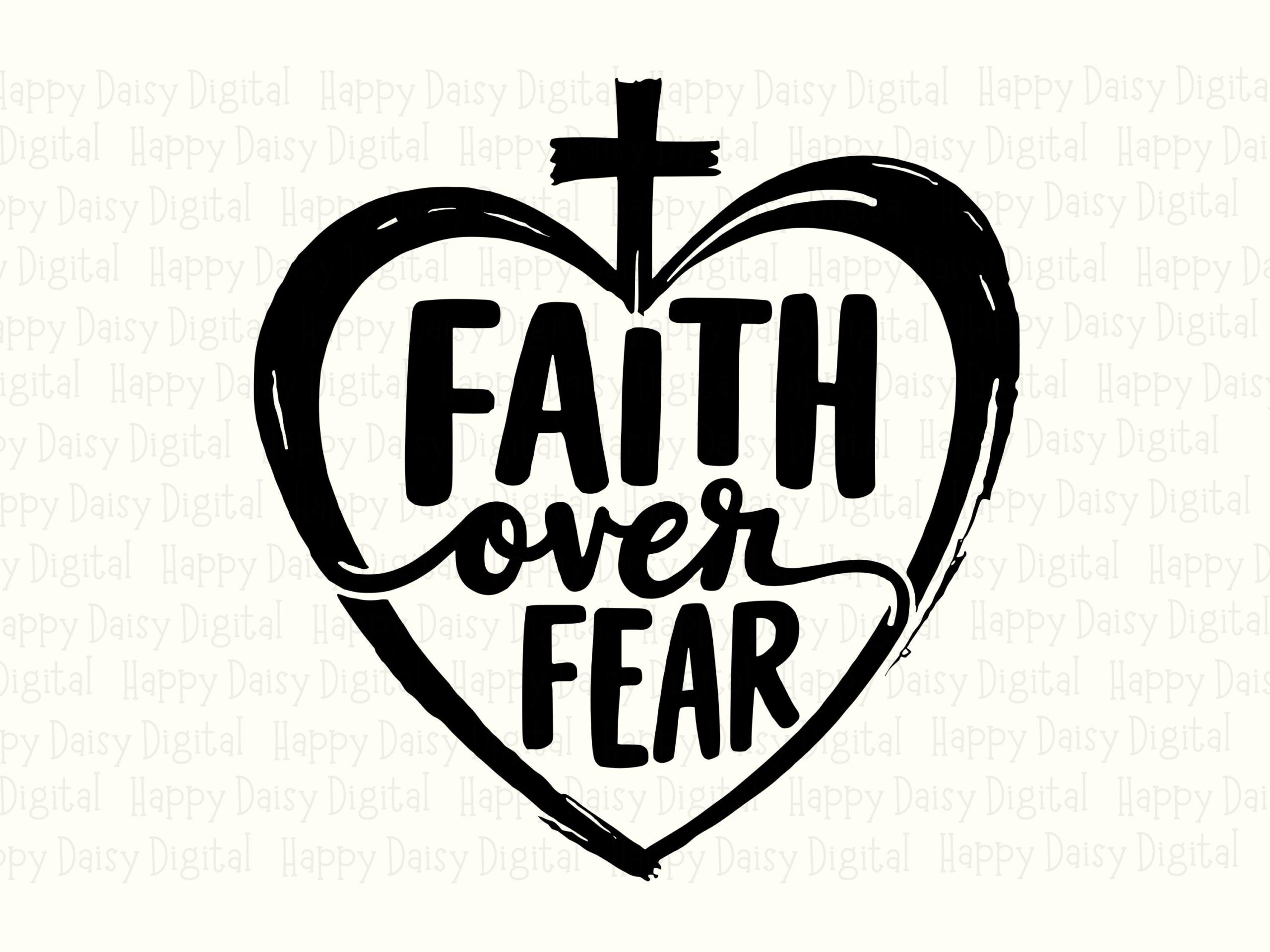 Faith Over Fear Heart PNG SVG | Sublimation Commercial Use POD - Image 2
