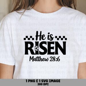 He Is Risen Checkered PNG SVG | Sublimation Commercial Use POD