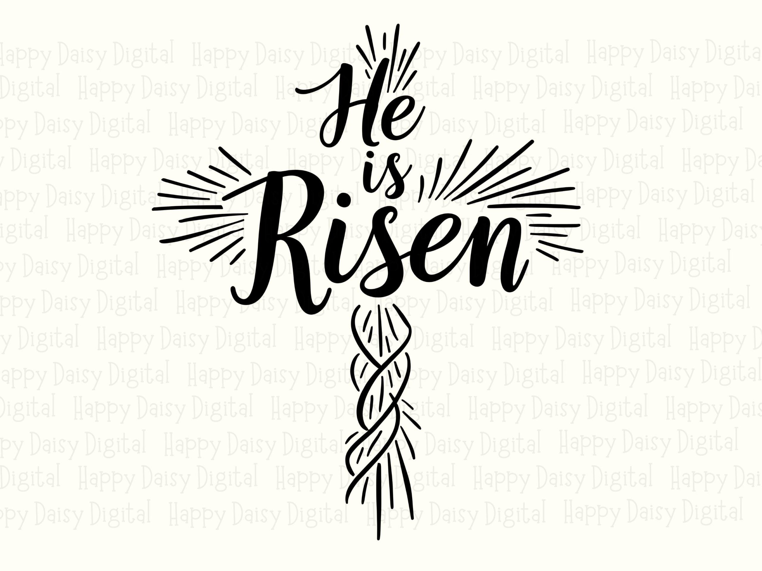 He Is Risen Braided Cross PNG SVG | Sublimation Commercial Use POD - Image 2