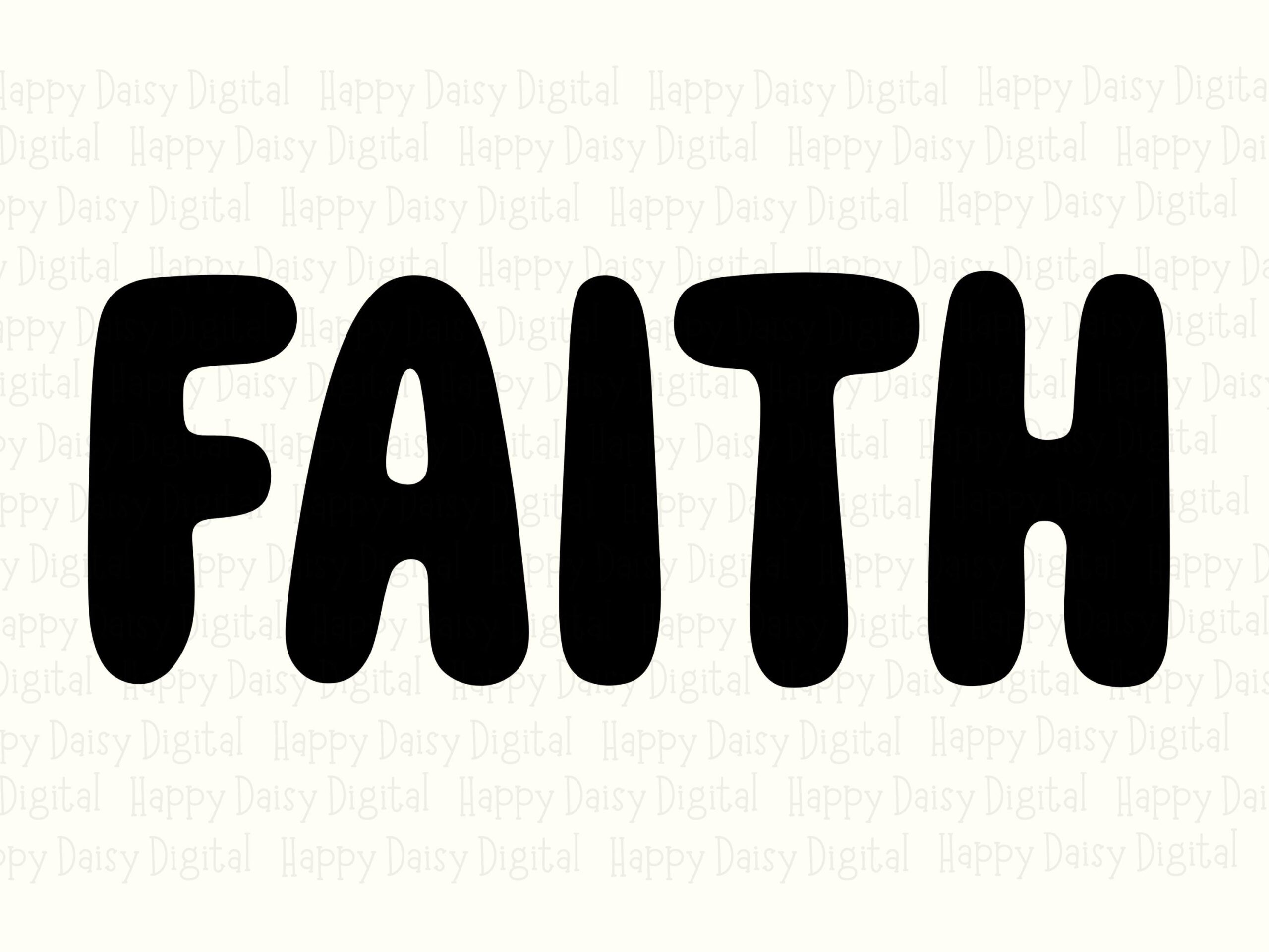 Faith Bubble Letters PNG SVG | Sublimation Commercial Use POD - Image 2