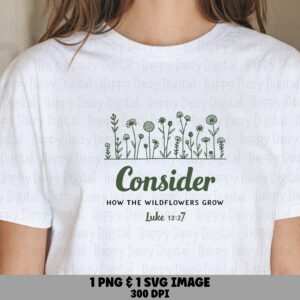 Consider The Wildflowers PNG SVG | Sublimation Commercial Use POD