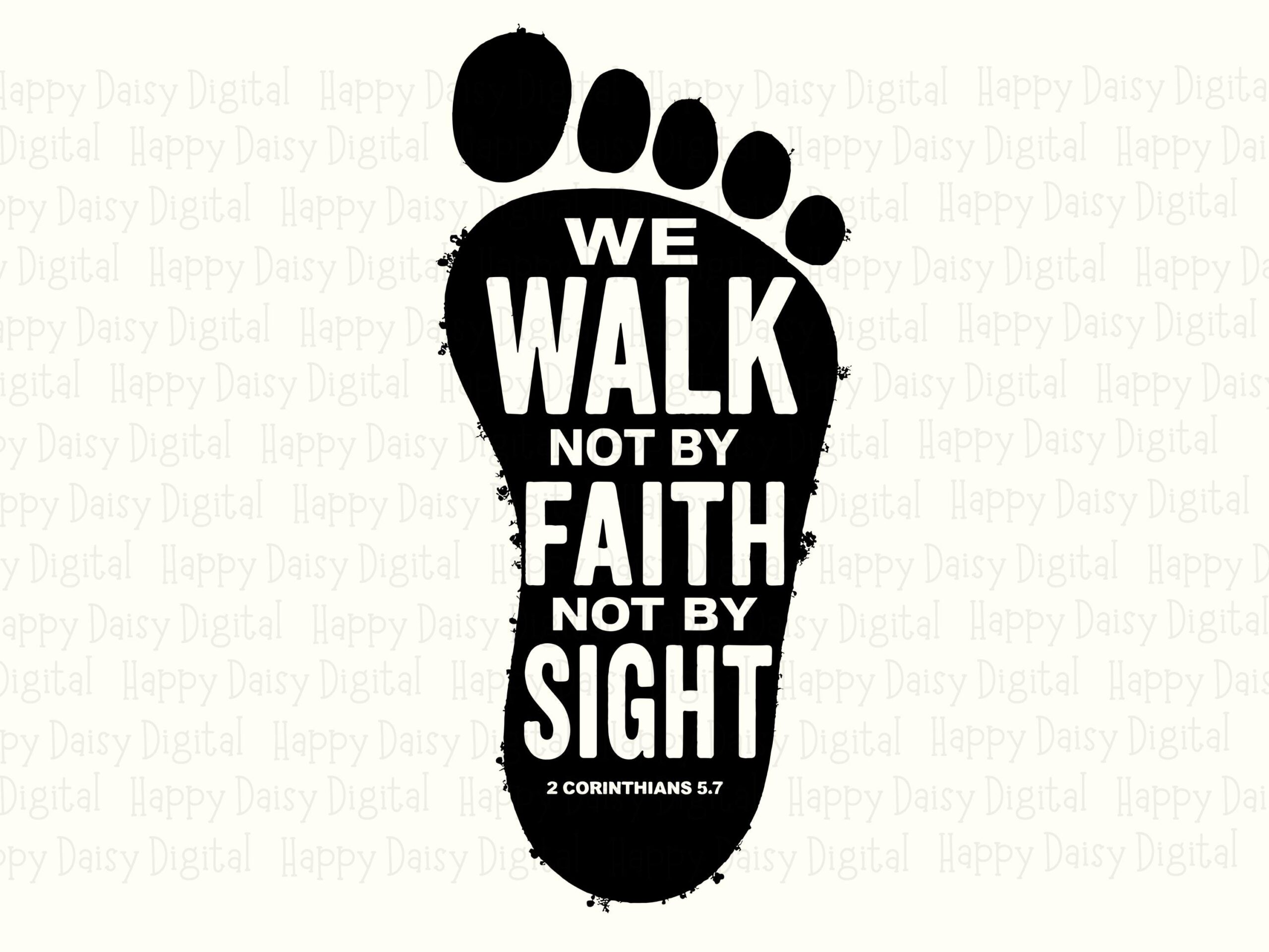 Walk By Faith Footprint PNG SVG | Sublimation Commercial Use POD - Image 2