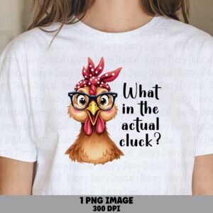 Actual Cluck Hen, Sassy Chicken PNG, Polka Dot Bandana Design - Sublimation, Commercial Use, 300 DPI