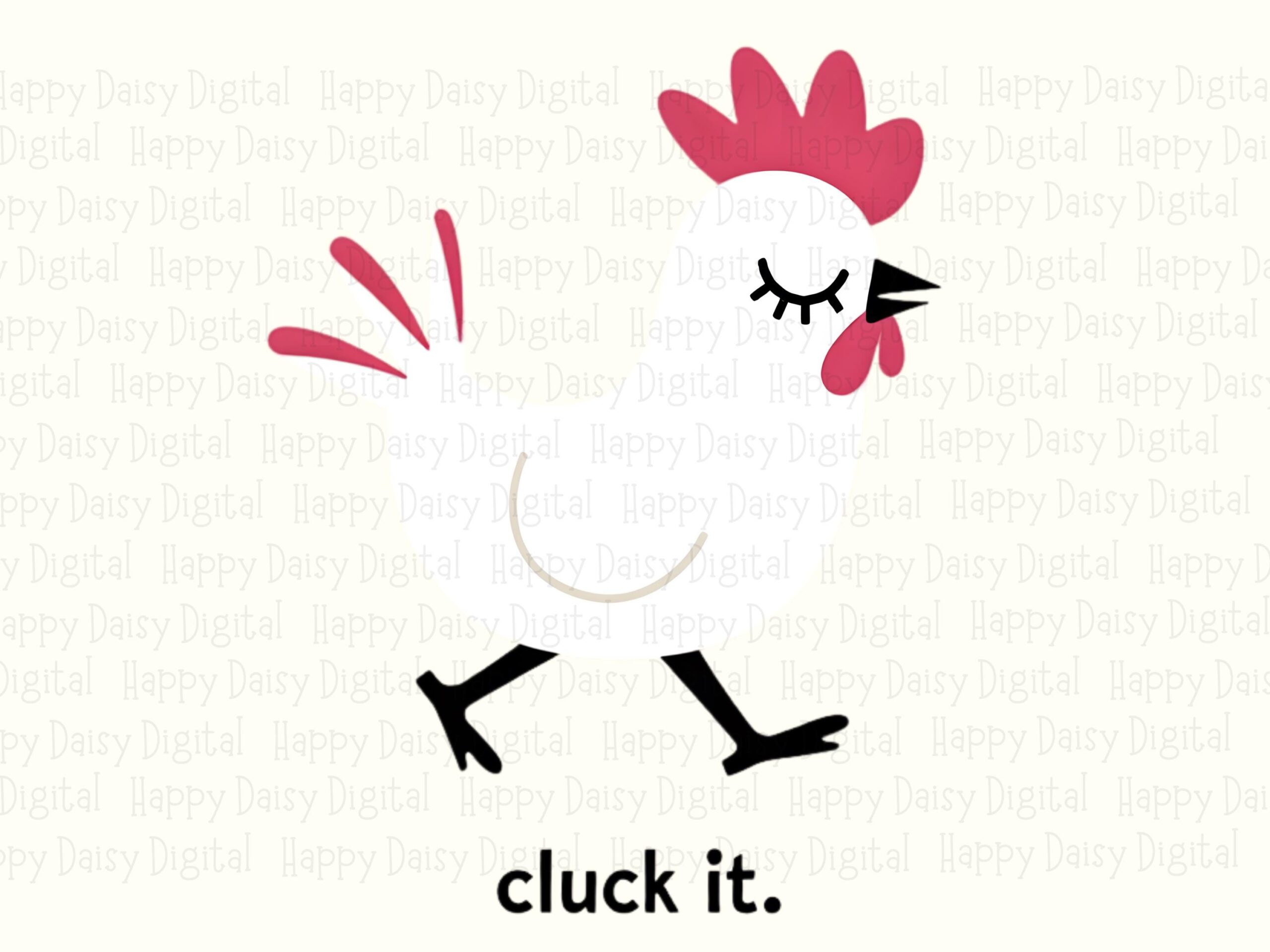 Cluck It Hen Quote, Minimalist Chicken PNG, Sublimation Design | Commercial Use, 300 DPI, Transparent Background - Image 2