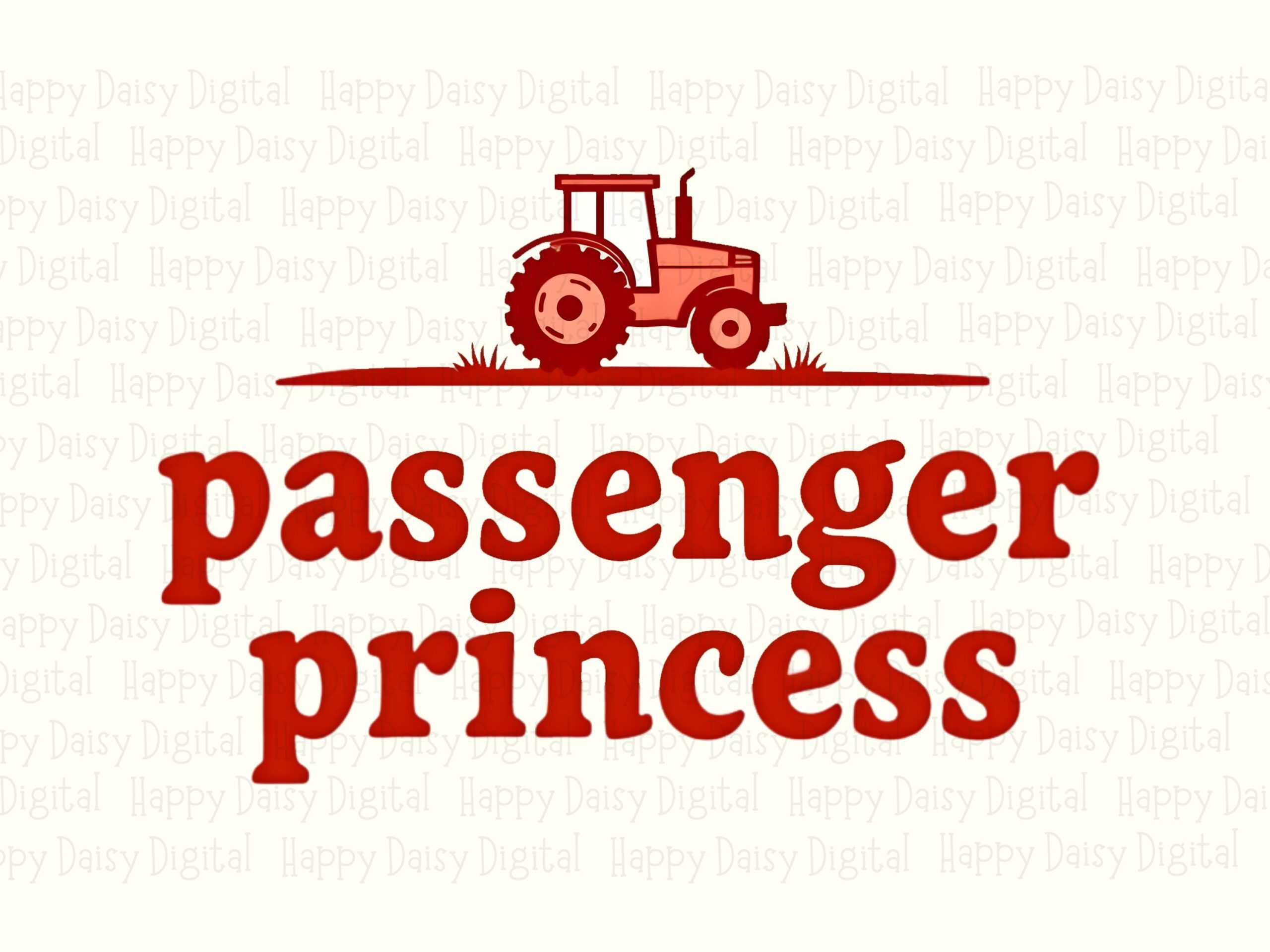 Passenger Princess, Farm Girl PNG | Red Tractor Icon, Sublimation Commercial Use, Print, 300 DPI - Image 2