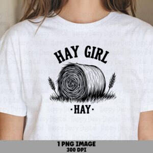 Hay Bale PNG Design, Line Art Farm Graphic - Playful Barnyard Pun, Sublimation Commercial Use, POD Friendly