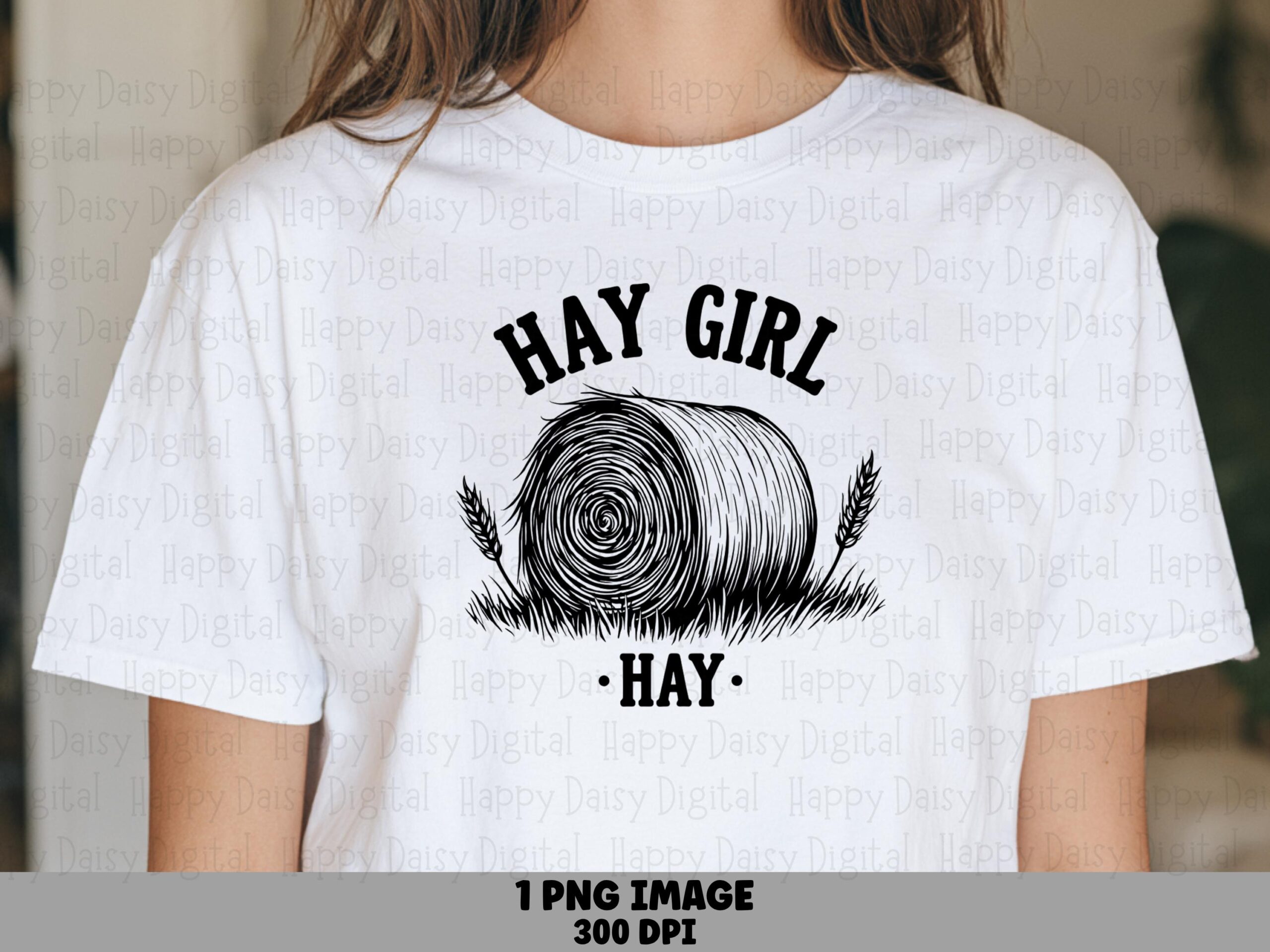 Hay Bale PNG Design, Line Art Farm Graphic - Playful Barnyard Pun, Sublimation Commercial Use, POD Friendly