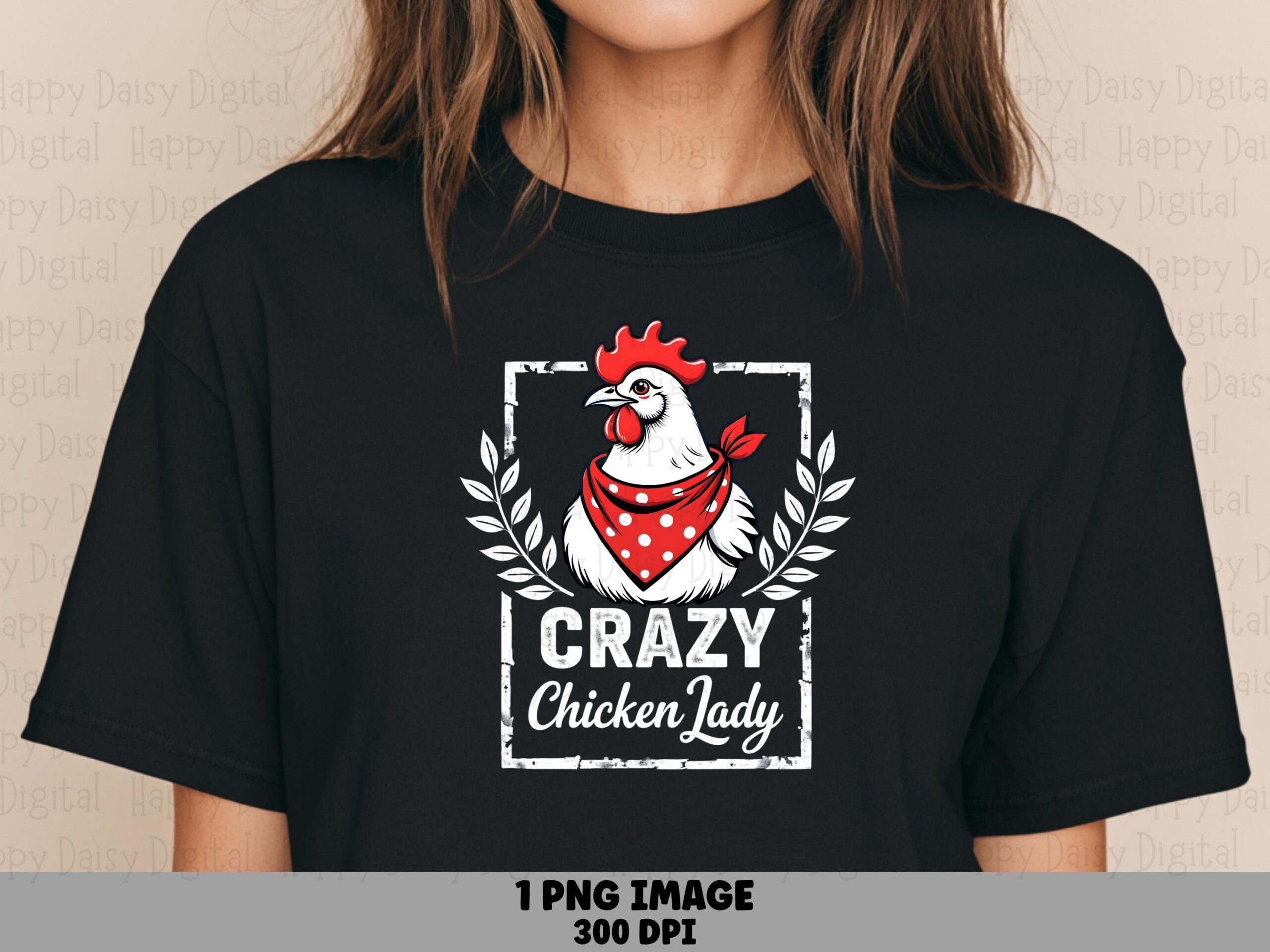 Rooster Png Design, Vintage Polka-Dot Bandana Badge, Sublimation File | 300 DPI Transparent | Commercial Use