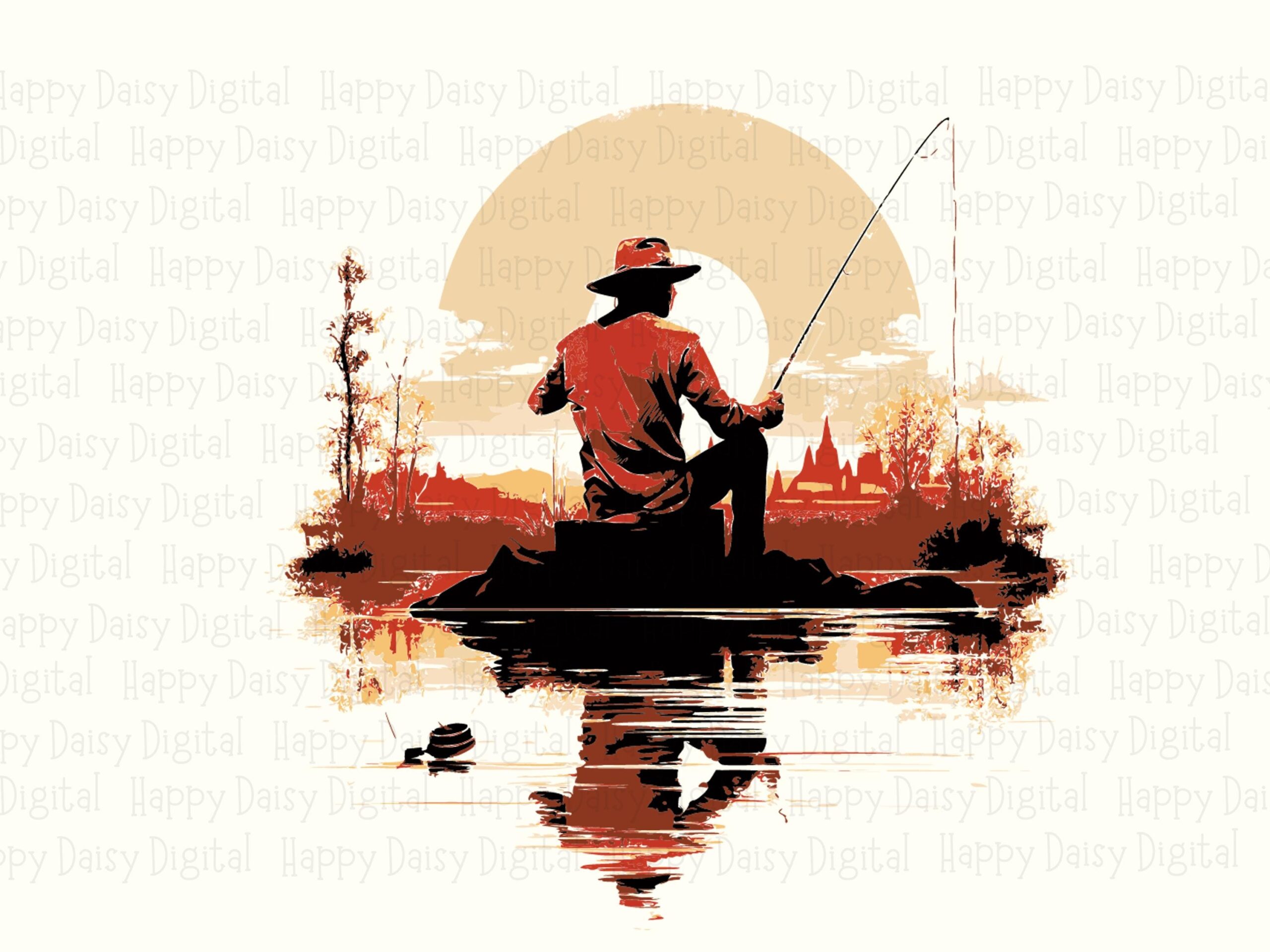 Golden Hour Boat Art, Warm Sunset Angler PNG, Duck Reflection | Sublimation File, 300 DPI, Commercial Use - Image 2