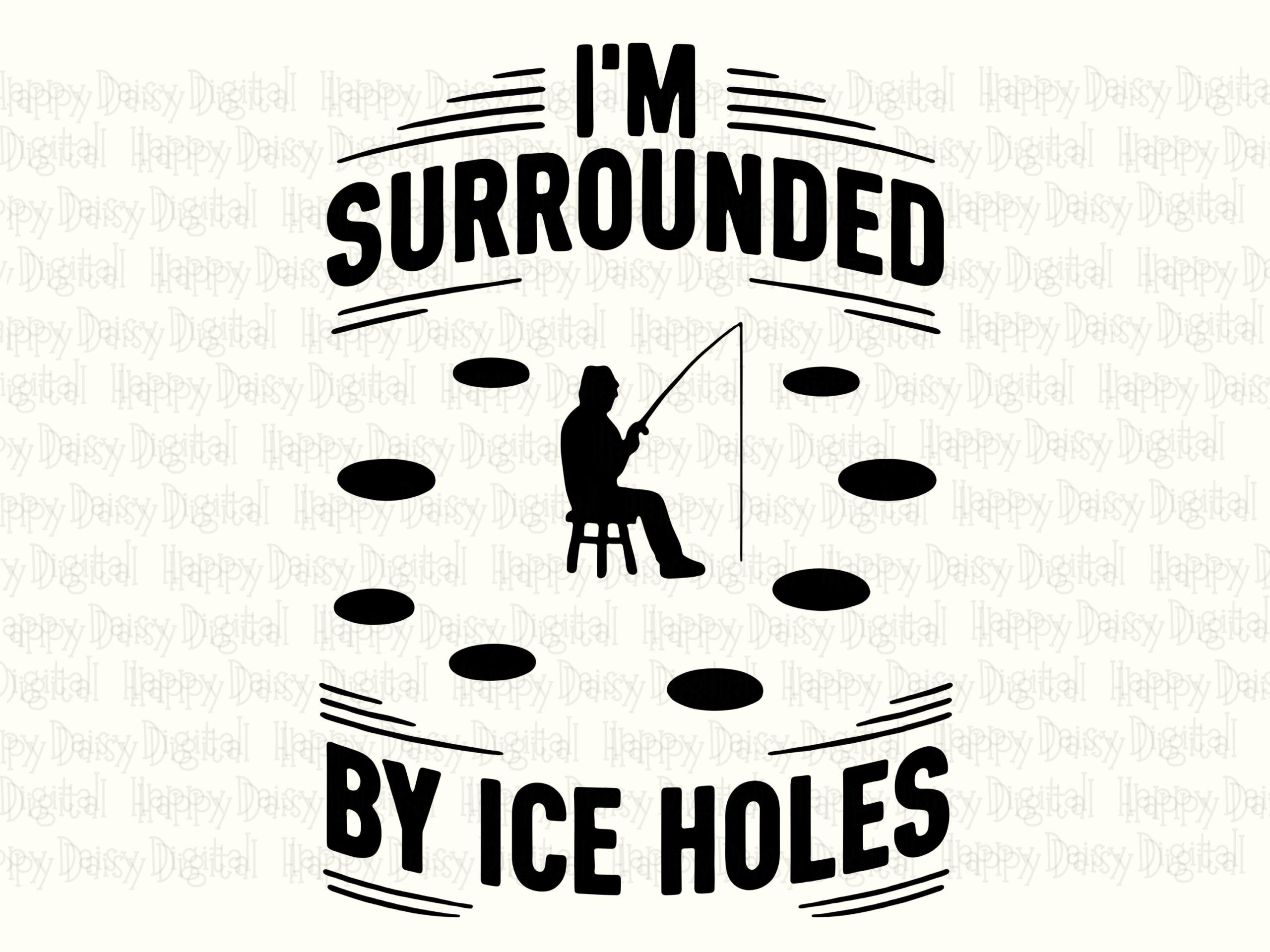 Ice Fishing Png, Cute Fisher Clipart - Circle Of Holes Design | Svg, Digital 300 DPI, Print Ready - Image 2