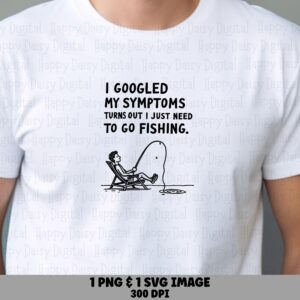 Googled My Symptoms, Doodle Fishing Design - PNG & SVG, Sublimation Clipart | Commercial Use, 300 DPI