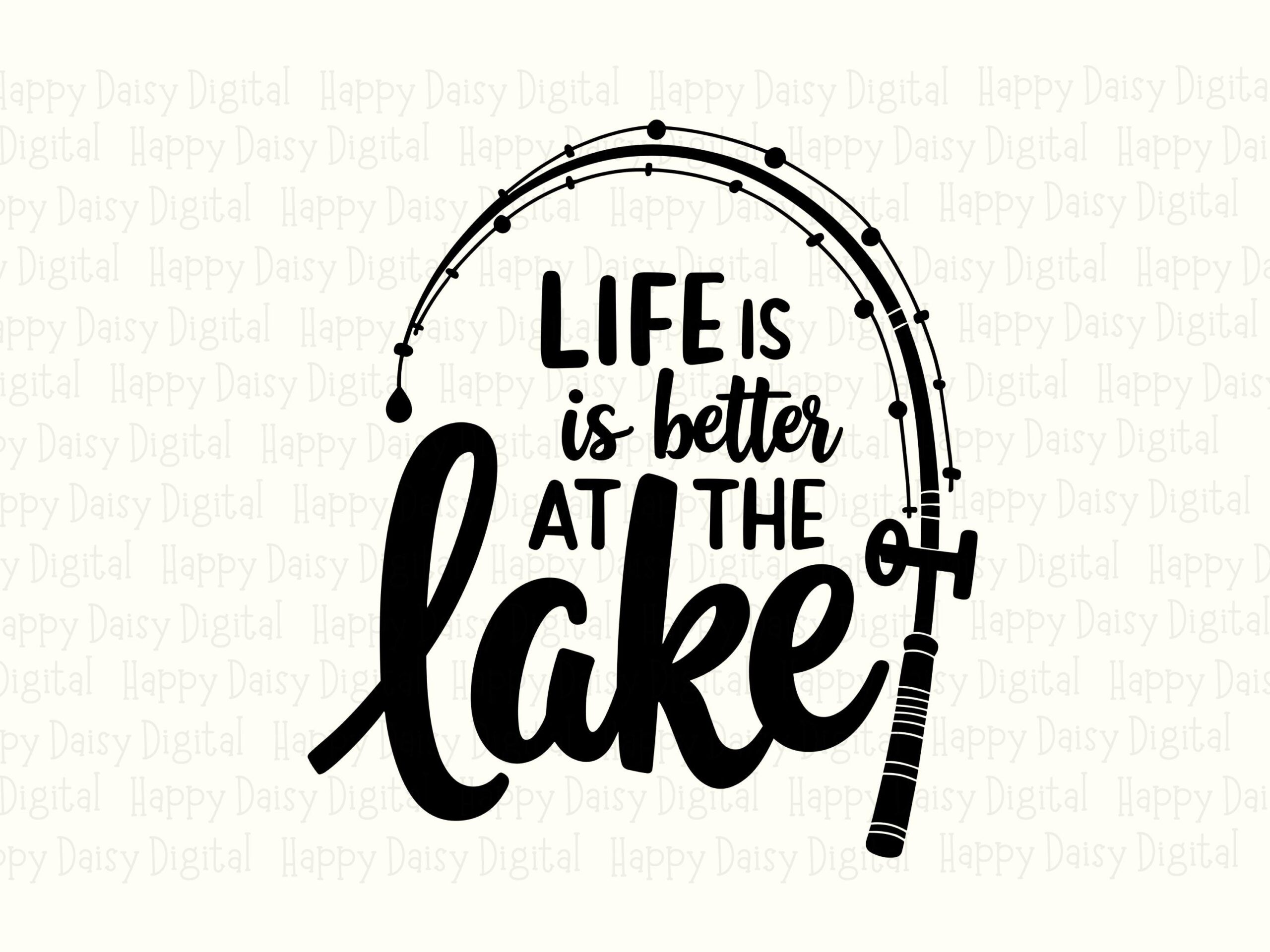 Better At The Lake, Curved Rod Script Sublimation PNG SVG, Fishing Clipart | Commercial Use | 300 DPI Print-Ready - Image 2