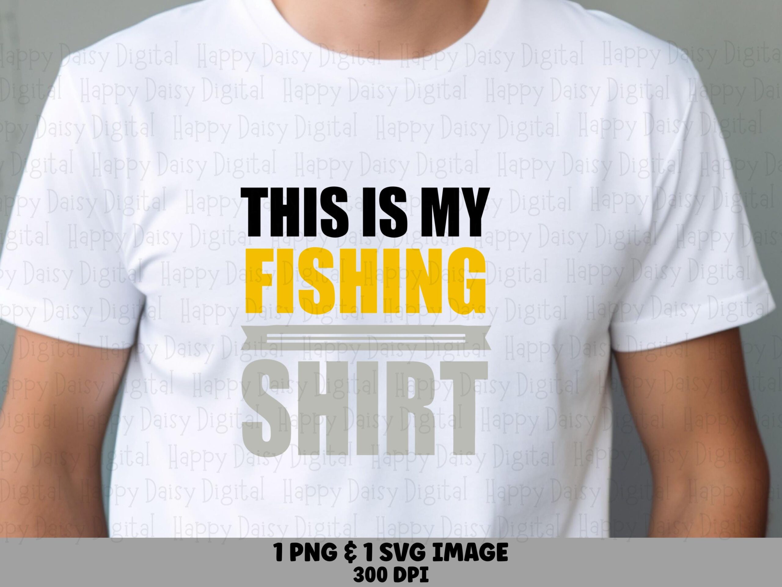 This Is My Fishing, Stacked Bold Lettering PNG SVG | Sublimation Digital Files | Black, Yellow, Gray, 300 DPI