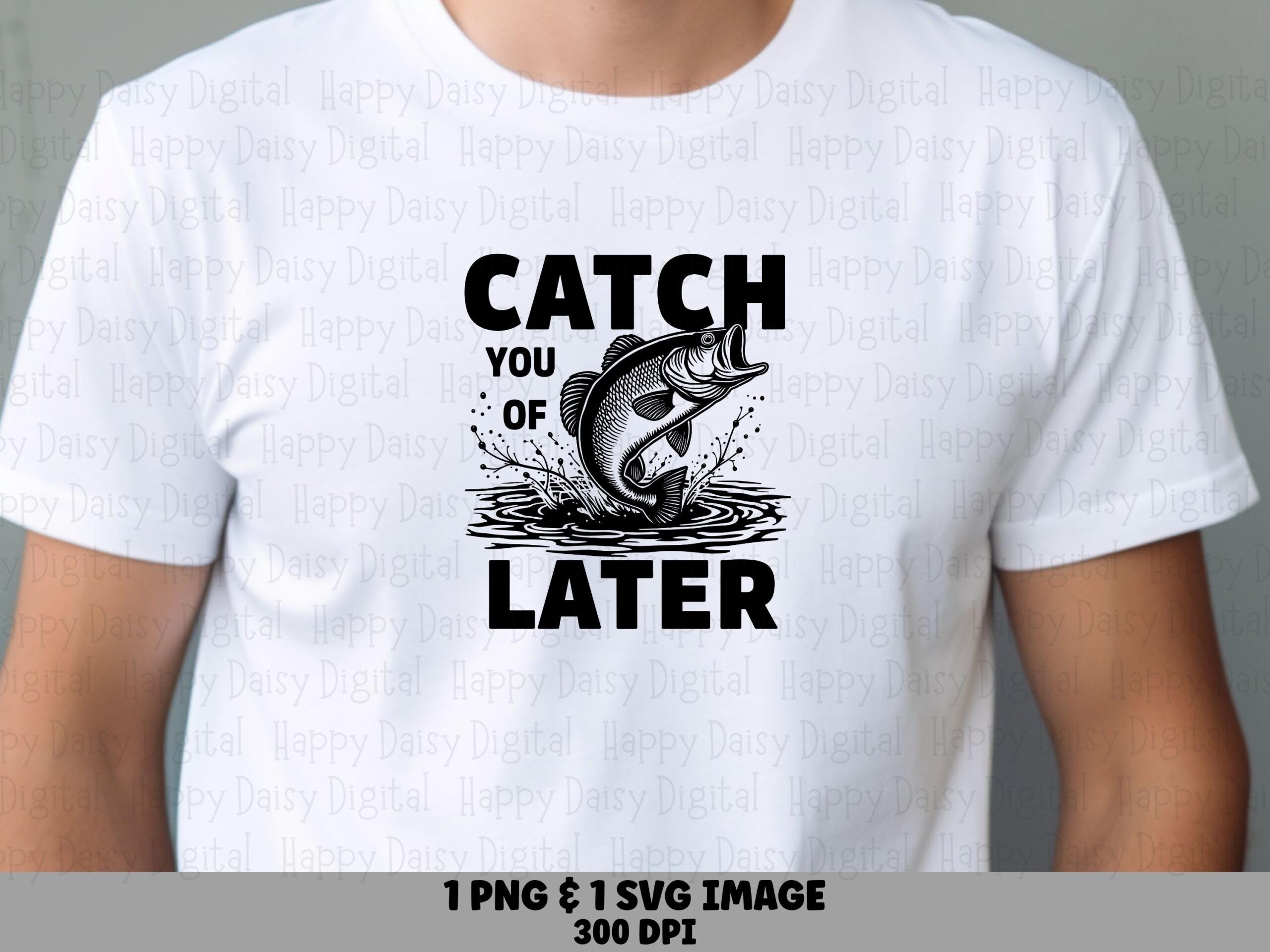 Catch You Later Pun, Bass Design - Jumping Mid-Splash Graphic, SVG/PNG Bundle | 300 DPI, Commercial Use