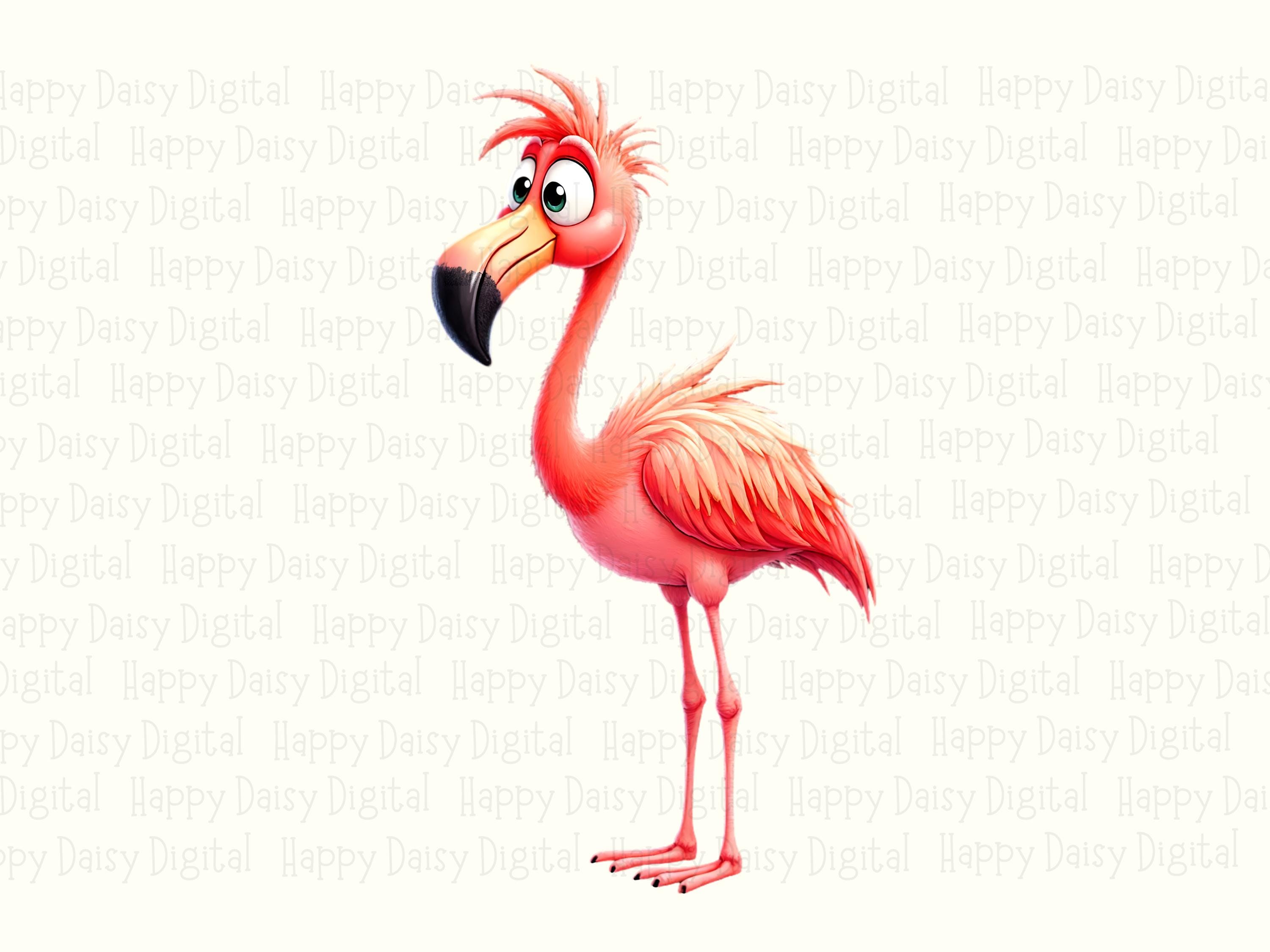 Wild Feather Flamingo PNG | Sublimation Commercial Use POD - Image 2