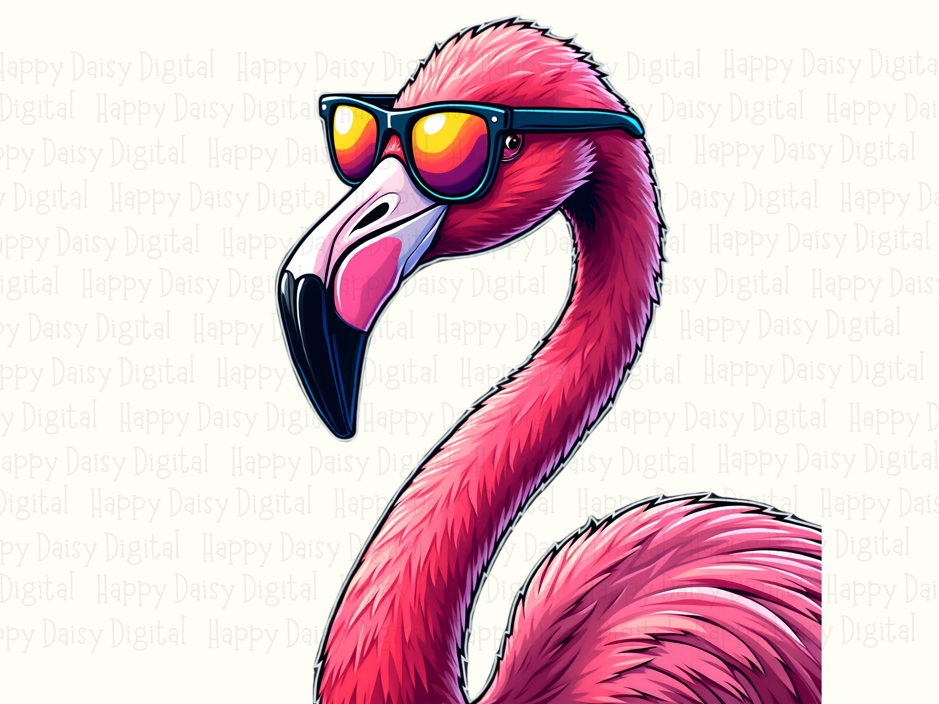 Cool Shades Flamingo Portrait PNG | Sublimation Commercial Use POD - Image 2