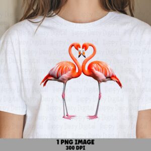 Flamingo Heart Kiss PNG | Sublimation Commercial Use POD