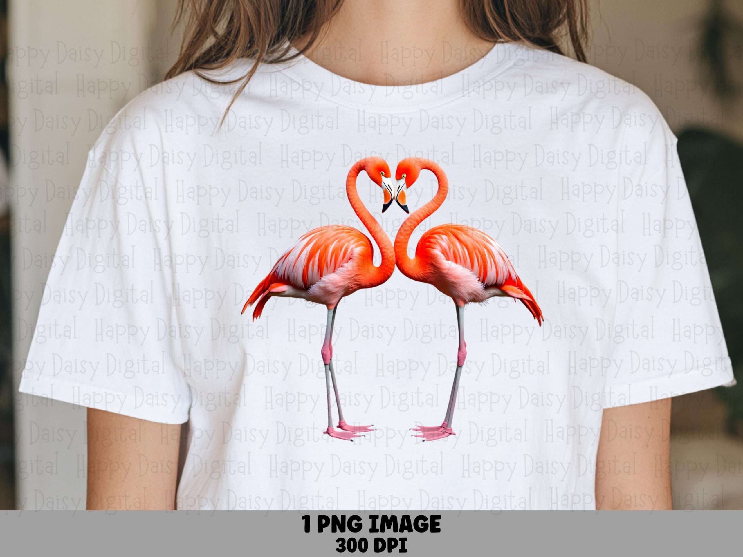 Flamingo Heart Kiss PNG | Sublimation Commercial Use POD