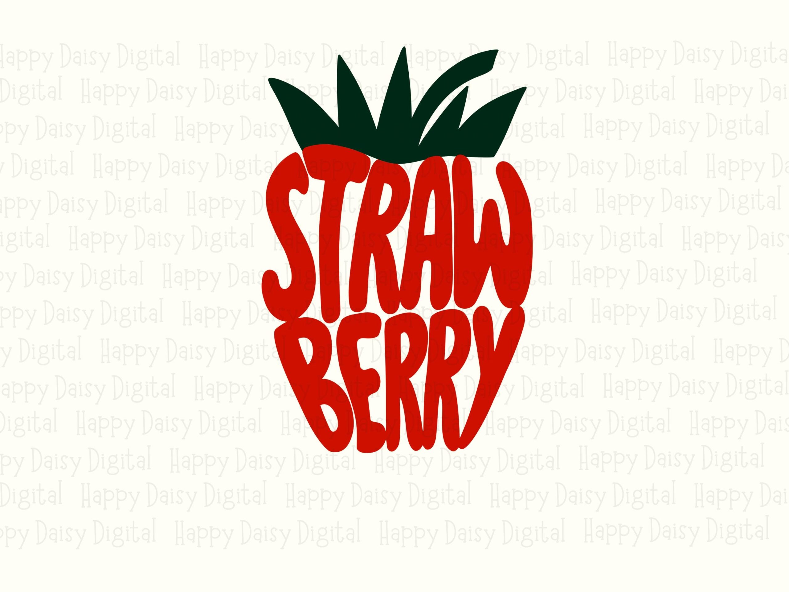 Strawberry Bubble, Berry-Shaped Word Art PNG SVG | Print-Ready 300 DPI, Commercial License, Cricut Friendly - Image 2