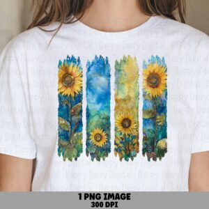Sunflower Field Bands PNG | Sublimation Commercial Use POD