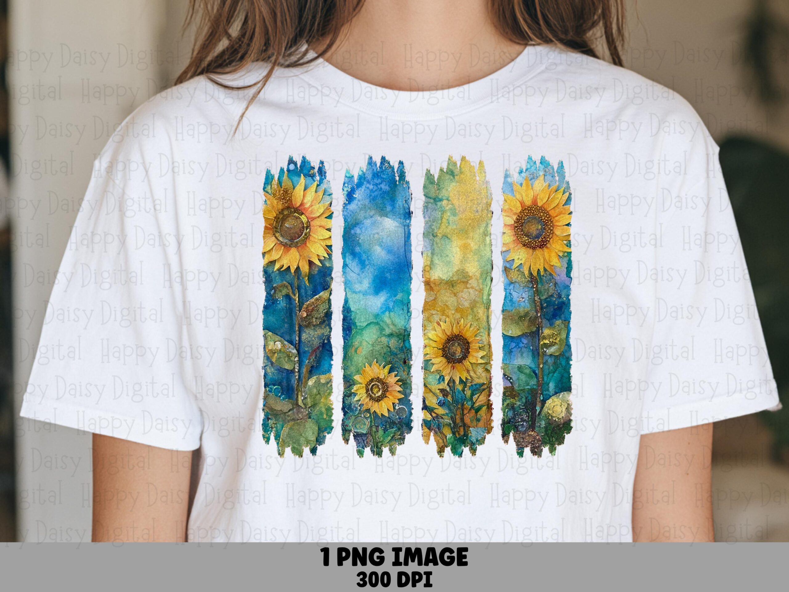 Sunflower Field Bands PNG | Sublimation Commercial Use POD