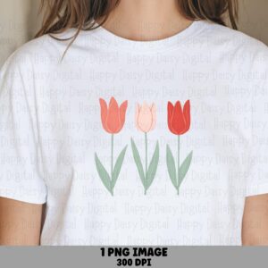Trio Tulip Garden PNG | Sublimation Commercial Use POD