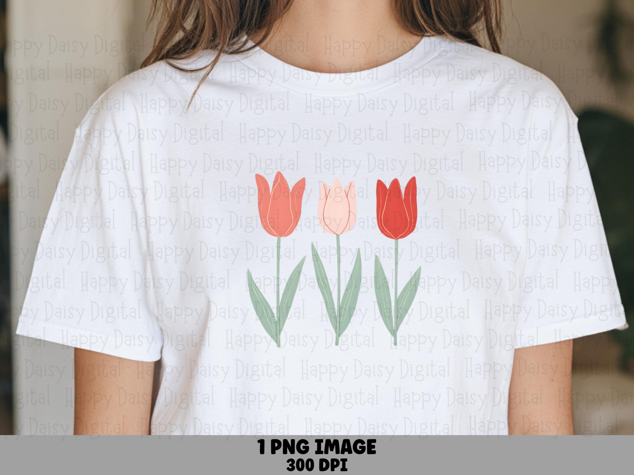 Trio Tulip Garden PNG | Sublimation Commercial Use POD