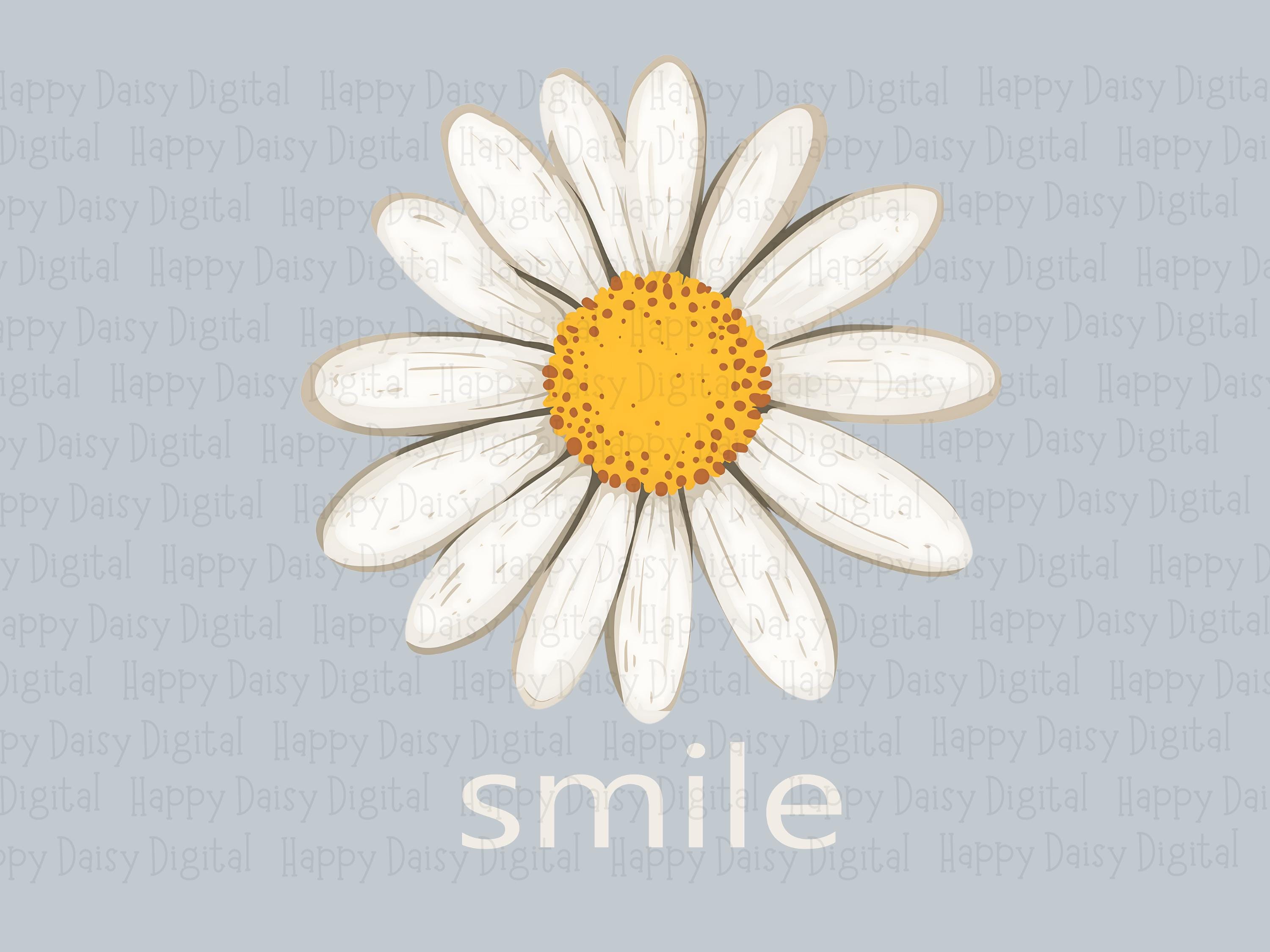 Smile Daisy Tee PNG | Sublimation Commercial Use POD - Image 2