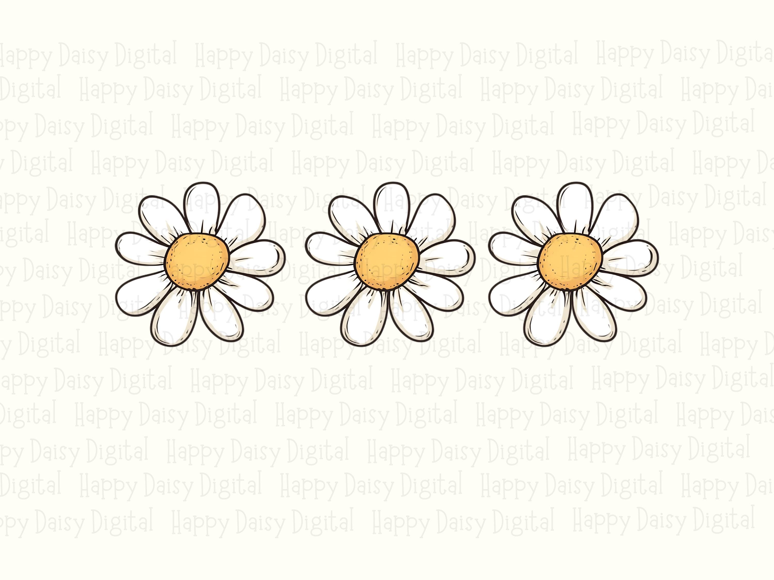 Simple Daisy Trio PNG | Sublimation Commercial Use POD - Image 2