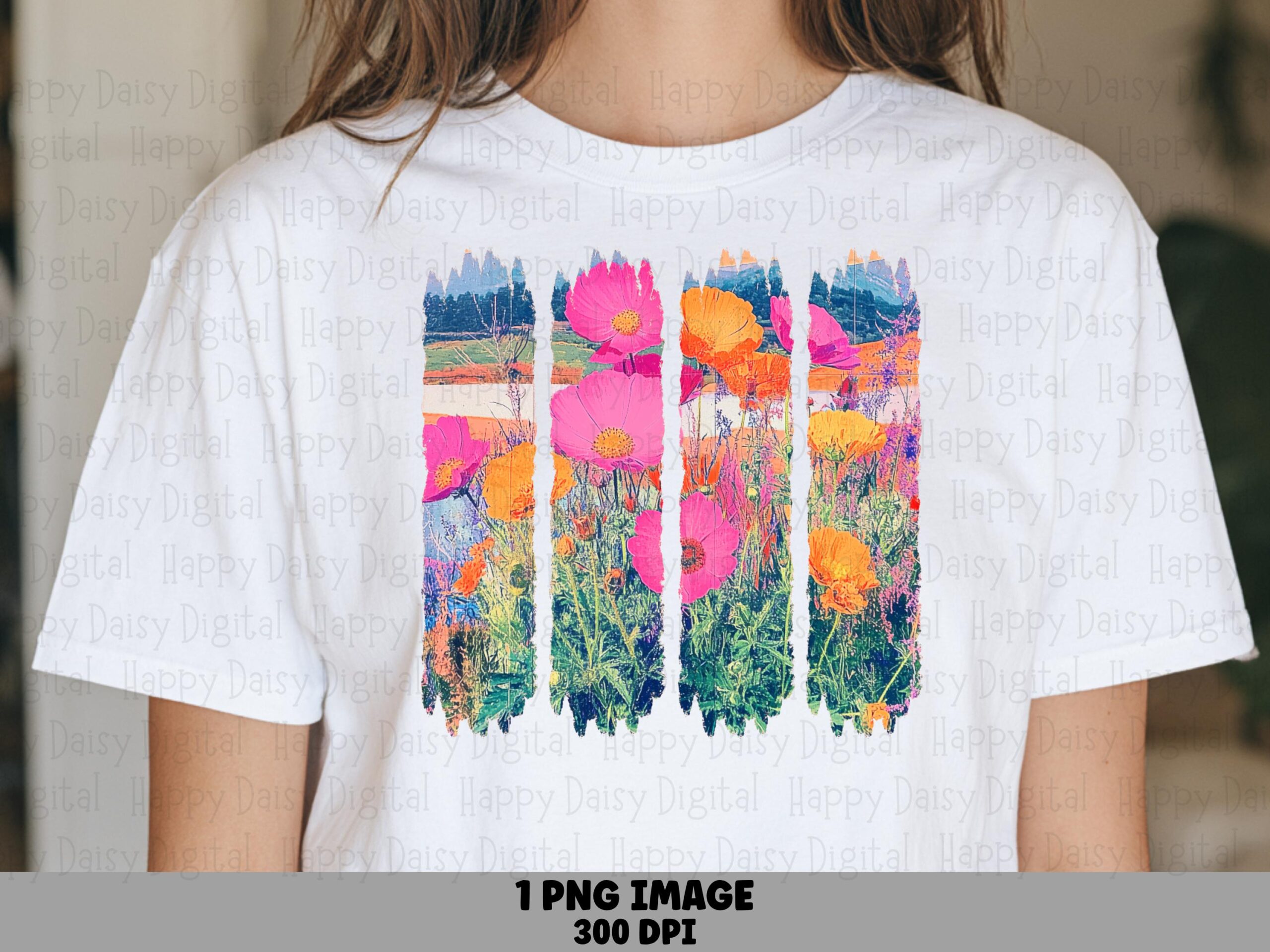 Wildflower Meadow Bands PNG | Sublimation Commercial Use POD