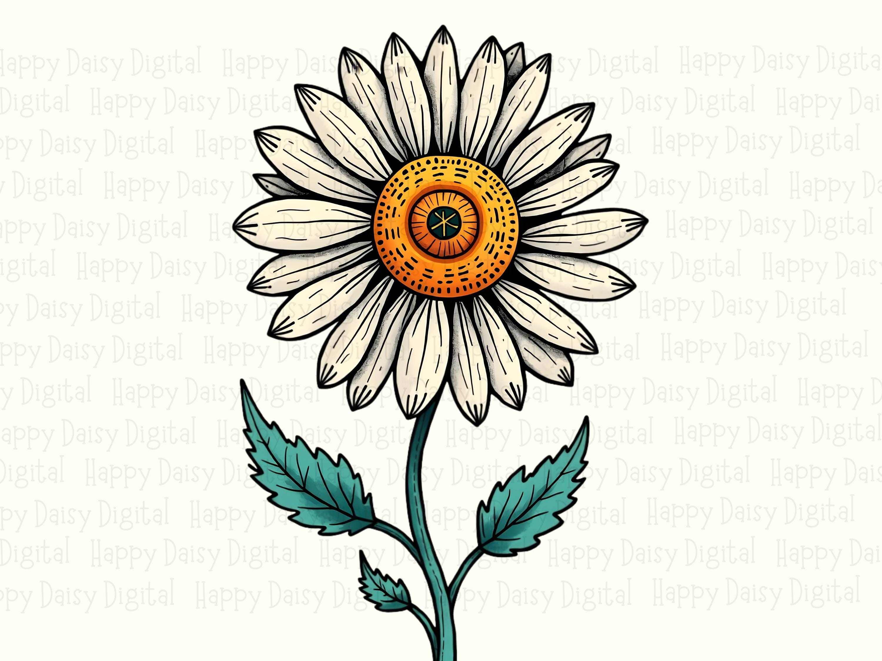 Classic Garden Daisy PNG | Sublimation Commercial Use POD - Image 2