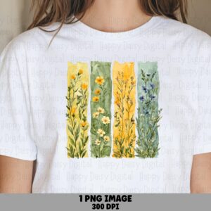 Golden Meadow Stripes PNG | Sublimation Commercial Use POD