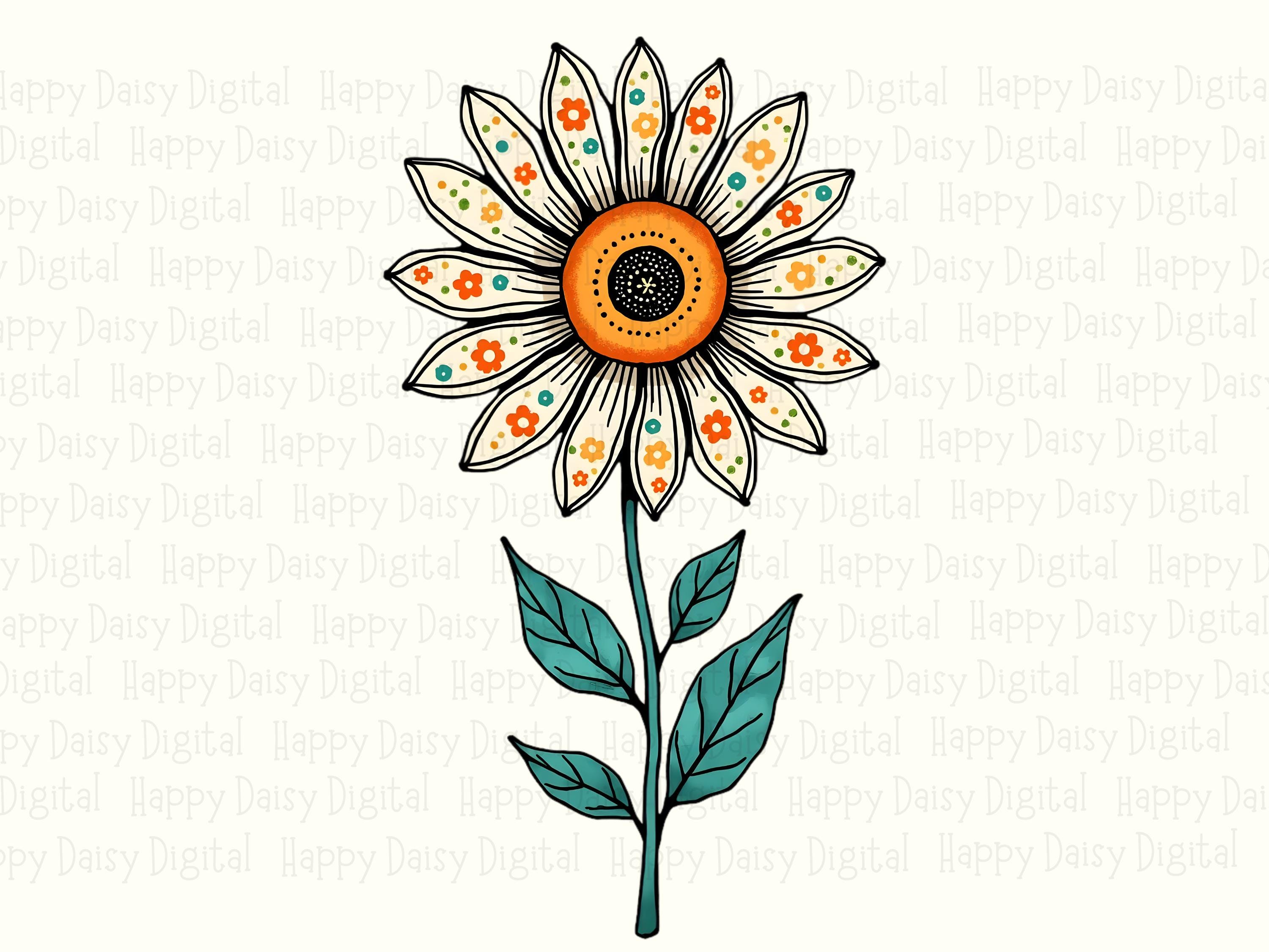 Polka Petal Daisy PNG | Sublimation Commercial Use POD - Image 2