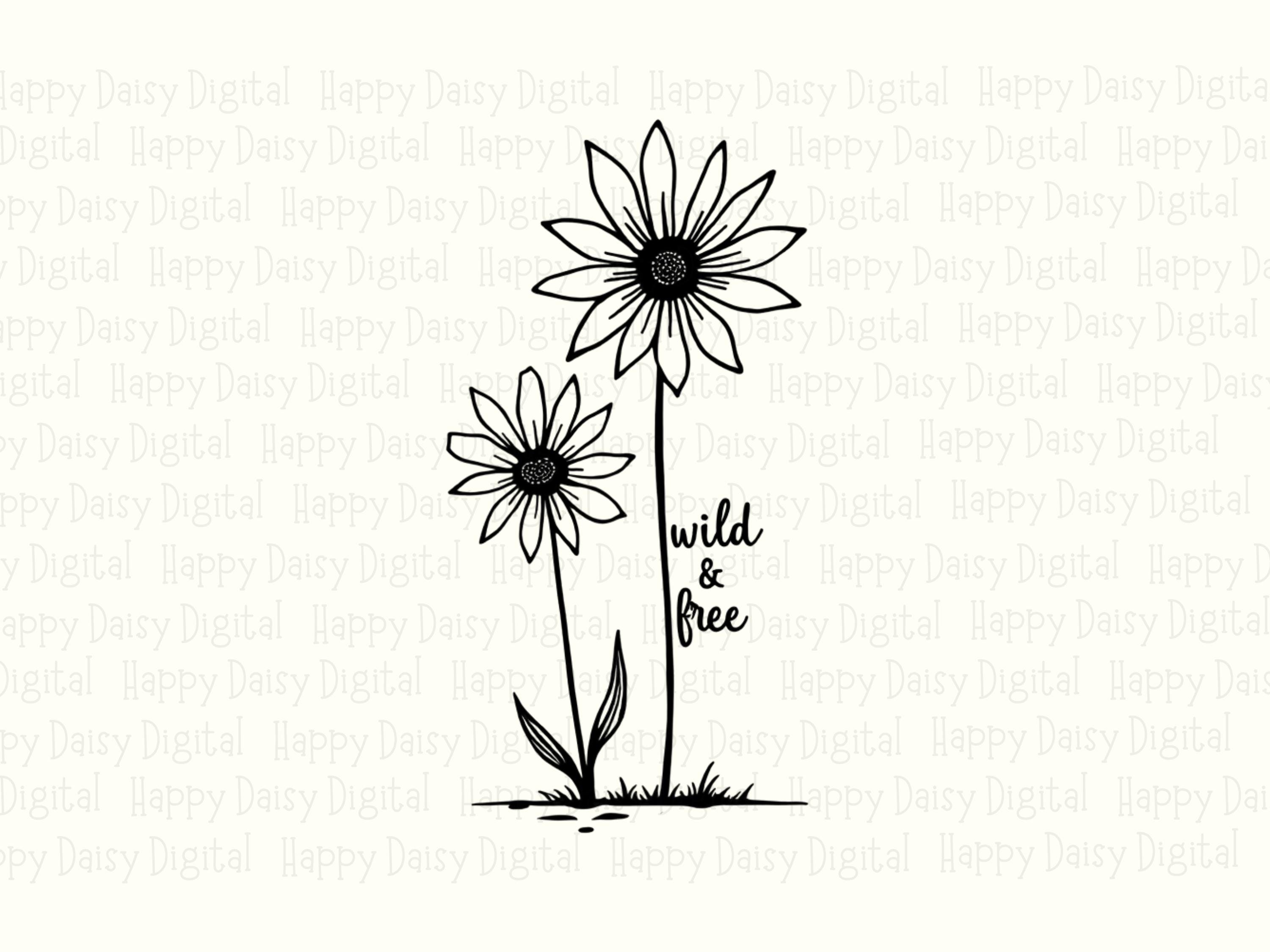 Wild and Free Daisies PNG | Sublimation Commercial Use POD - Image 2
