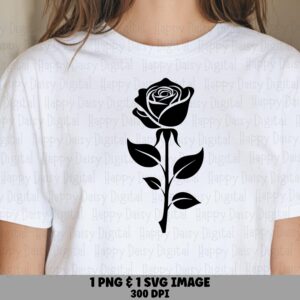 Long Stem Rose PNG SVG | Sublimation Commercial Use POD
