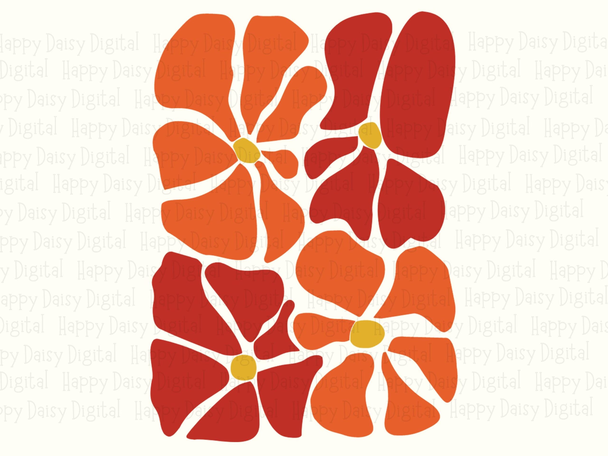 Retro Bloom Block PNG SVG | Sublimation Commercial Use POD - Image 2
