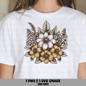 Lilac Garden Bouquet PNG SVG | Sublimation Commercial Use POD