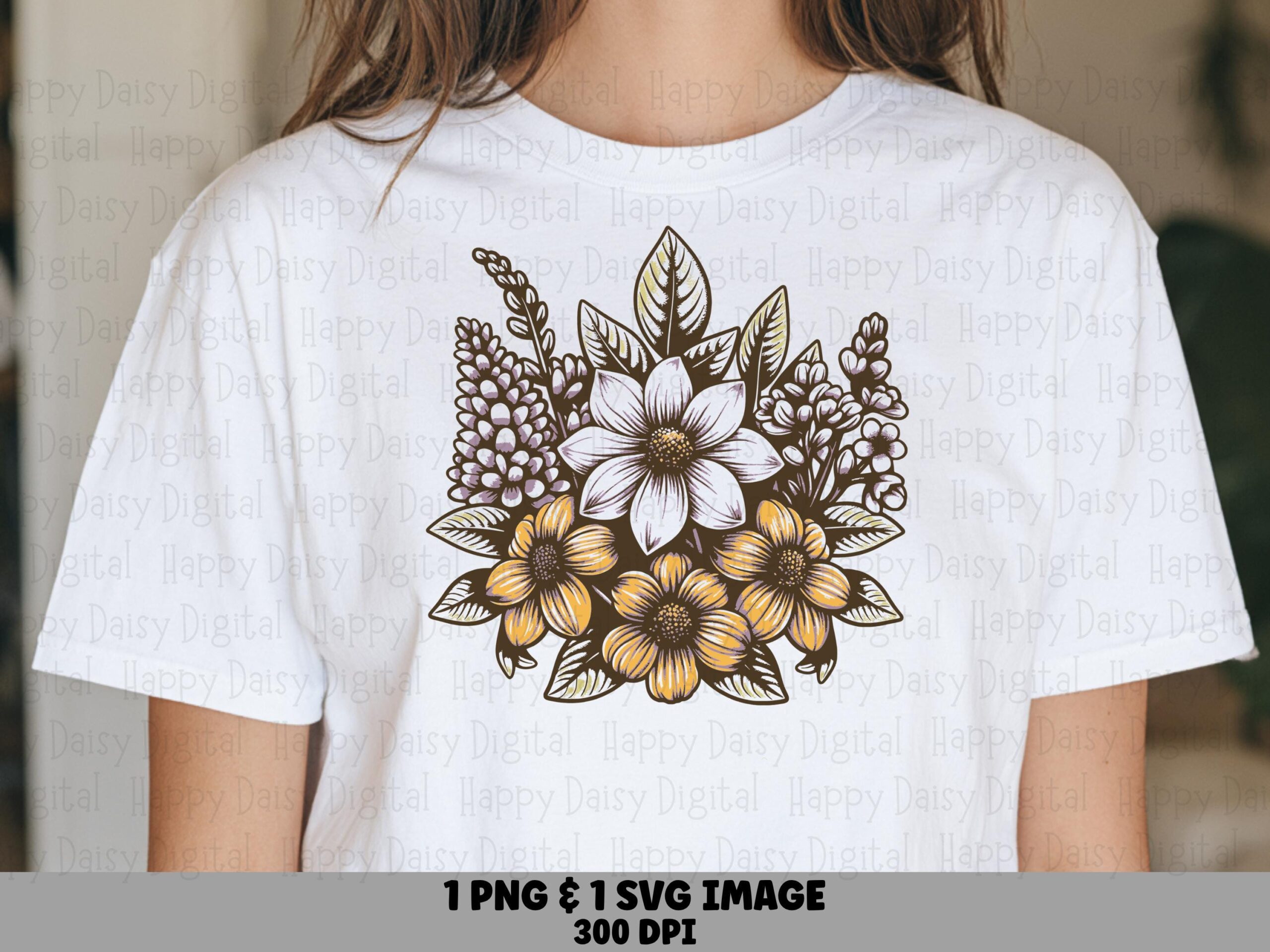 Lilac Garden Bouquet PNG SVG | Sublimation Commercial Use POD