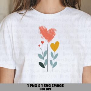 Blooming Hearts Plant PNG SVG | Sublimation Commercial Use POD
