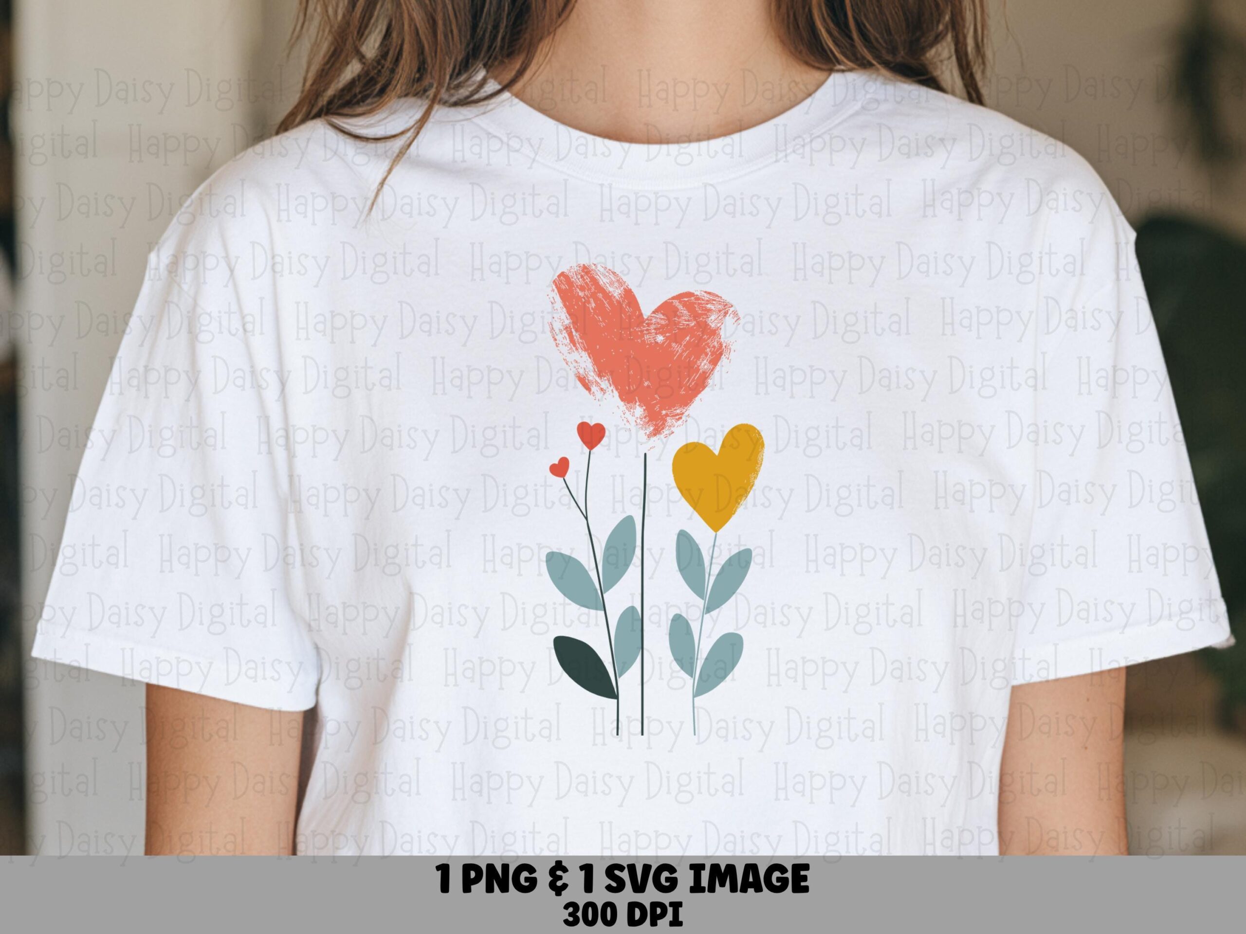 Blooming Hearts Plant PNG SVG | Sublimation Commercial Use POD