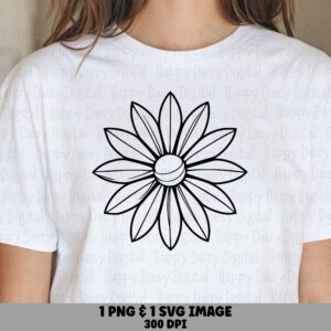 Outline Sunflower PNG SVG | Sublimation Commercial Use POD