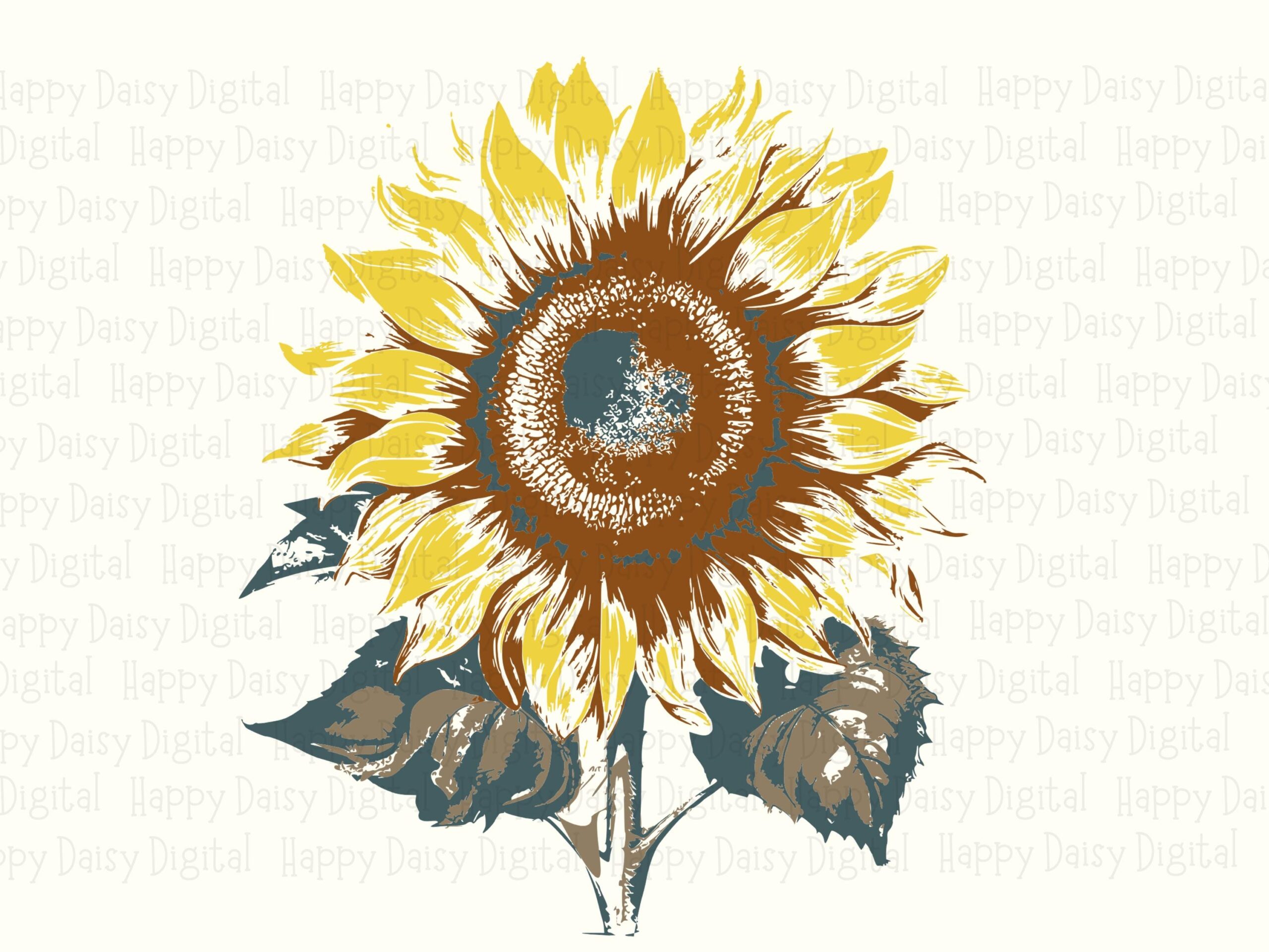 Classic Sunflower Bloom PNG SVG | Sublimation Commercial Use POD - Image 2