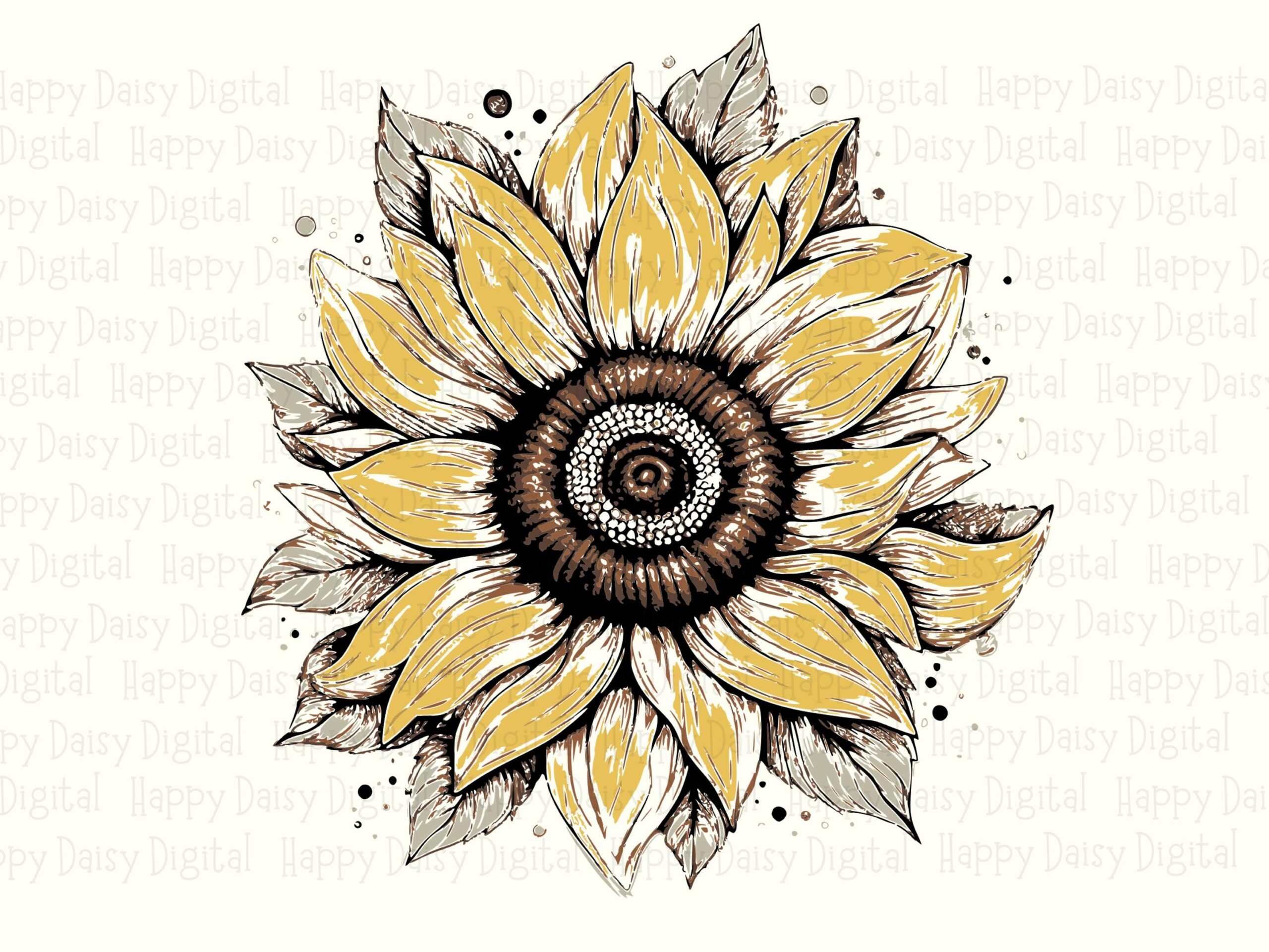 Boho Dotted Sunflower PNG SVG | Sublimation Commercial Use POD - Image 2